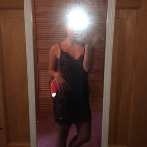 Black lace homecoming prom dress